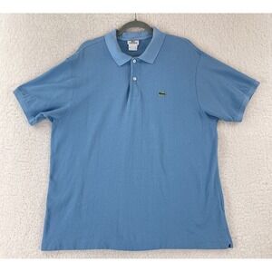Lacoste Polo Shirt Mens Size 3XL Blue Short Sleeve Knit 100% Cotton Golf Casual‎